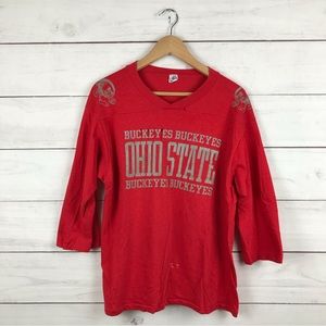 Vintage 1980s Ohio State Buckeyes Distressed T-Shirt